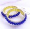 Inside-Out Beaded Blue and Yellow Onyx Hoop Earrings (Small) — E-0226yb product 1